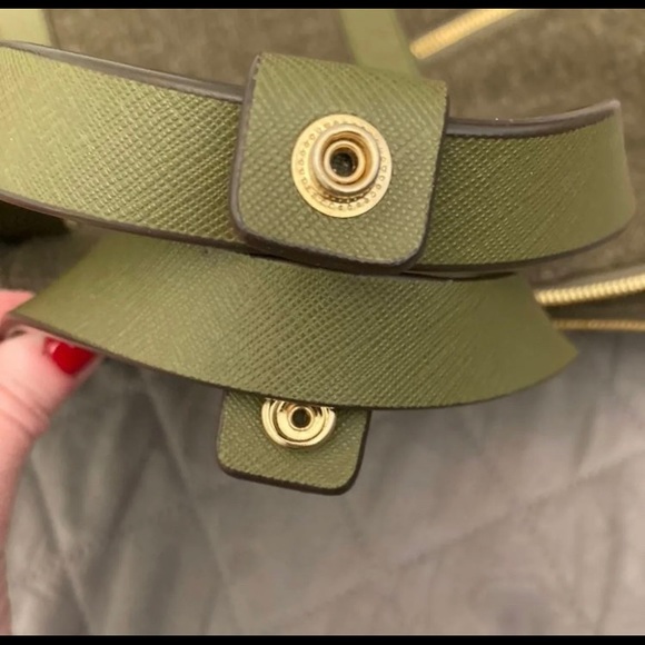 Rare! NWOT Henri Bendel Lrg JetSetter Olive Tweed - Picture 10 of 11